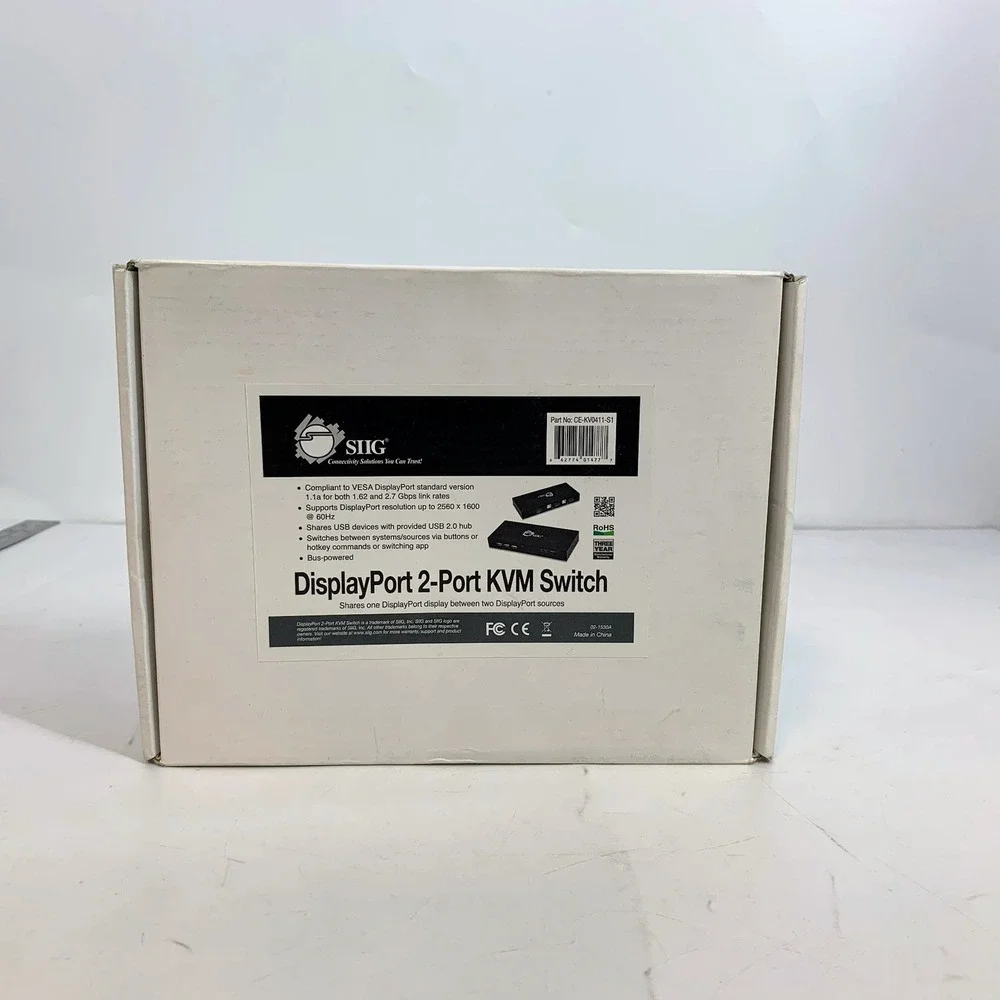 SIIG DisplayPort‎ 2Port KVM Switch CE KV0411 S1 Shares Display Between 2 Sources